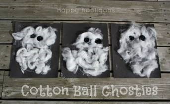 Cotton Ball Ghosties