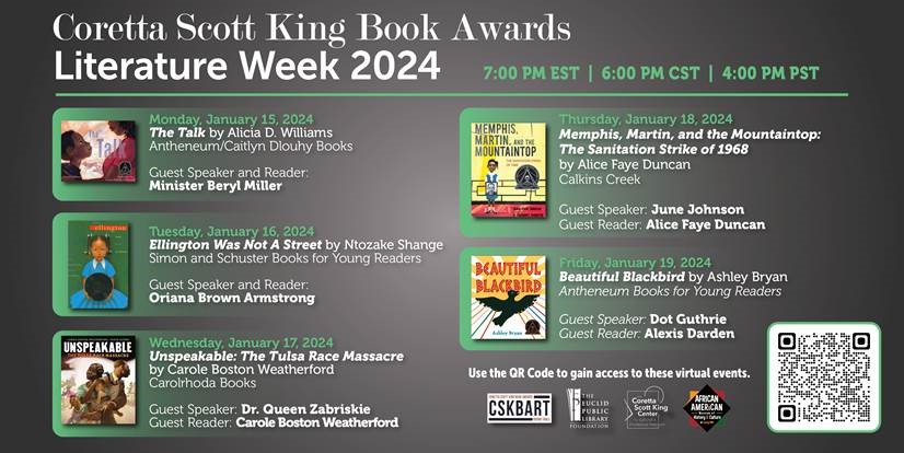 Coretta Scott King Book Awards Lit Week Poster