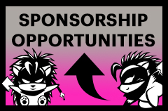 Sponsorship Opportunities 2 Comic Con Hedge Hogs and an up arrow